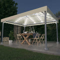 Gazebo Led String Lights 400X300 Cm Aluminium cream anthracite steel 400 cm