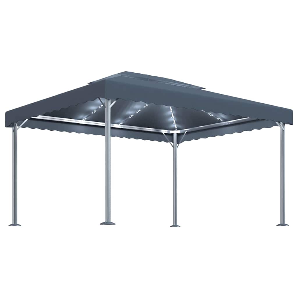 Gazebo LED String Lights 400X300 Cm Aluminium Cream Anthracite Steel 400 Cm Crea