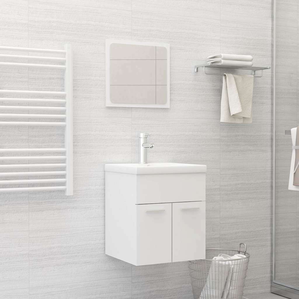 3 Piece Bathroom Furniture Set Engineered Wood