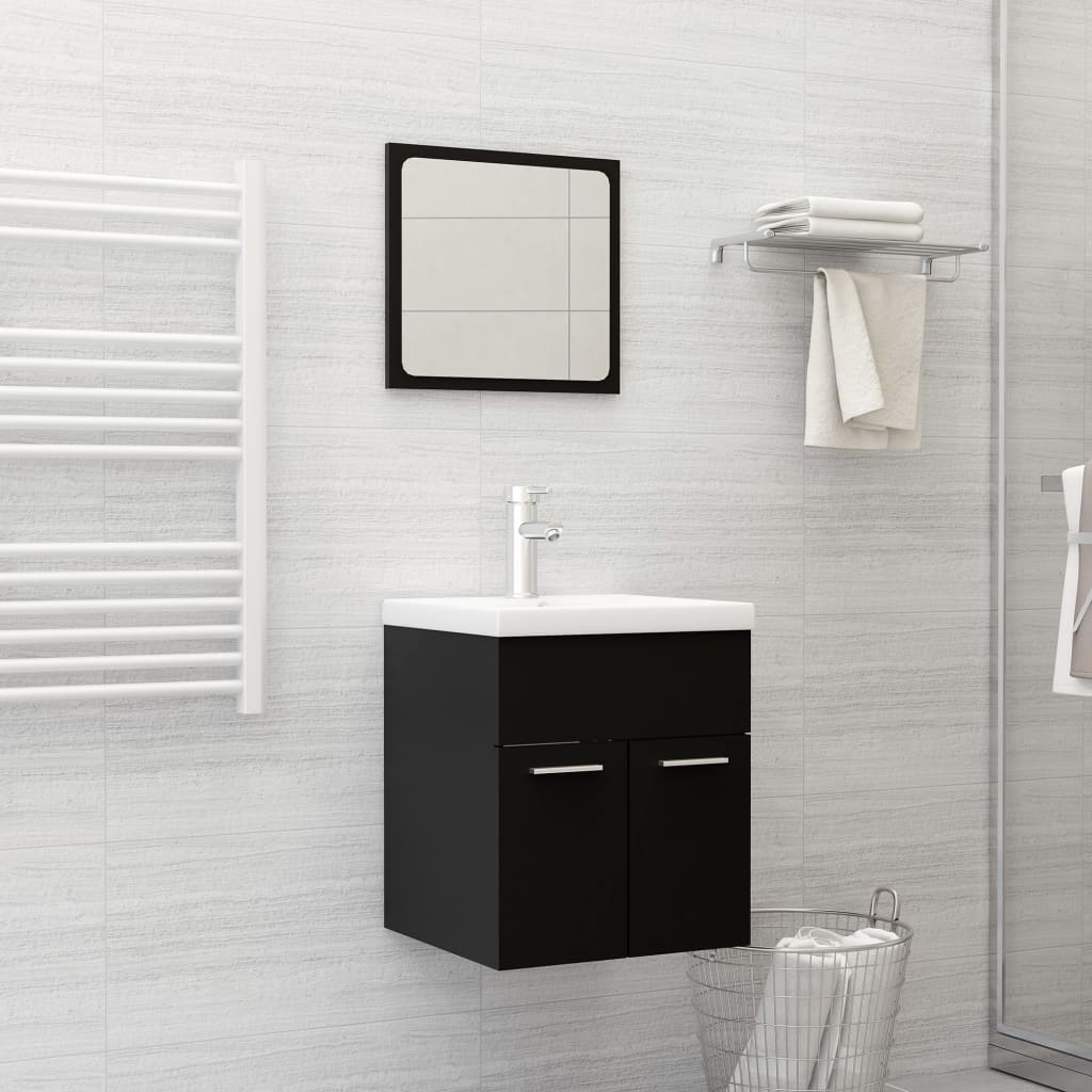 3 Piece Bathroom Furniture Set Engineered Wood