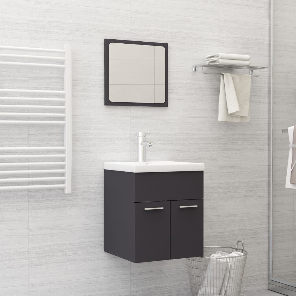 3 Piece Bathroom Furniture Set Engineered Wood