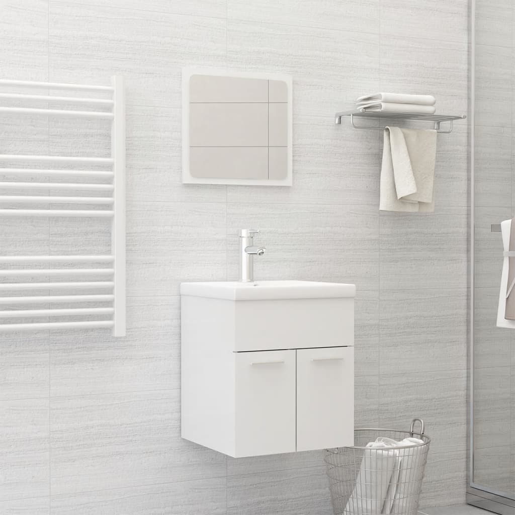 3 Piece Bathroom Furniture Set Engineered Wood