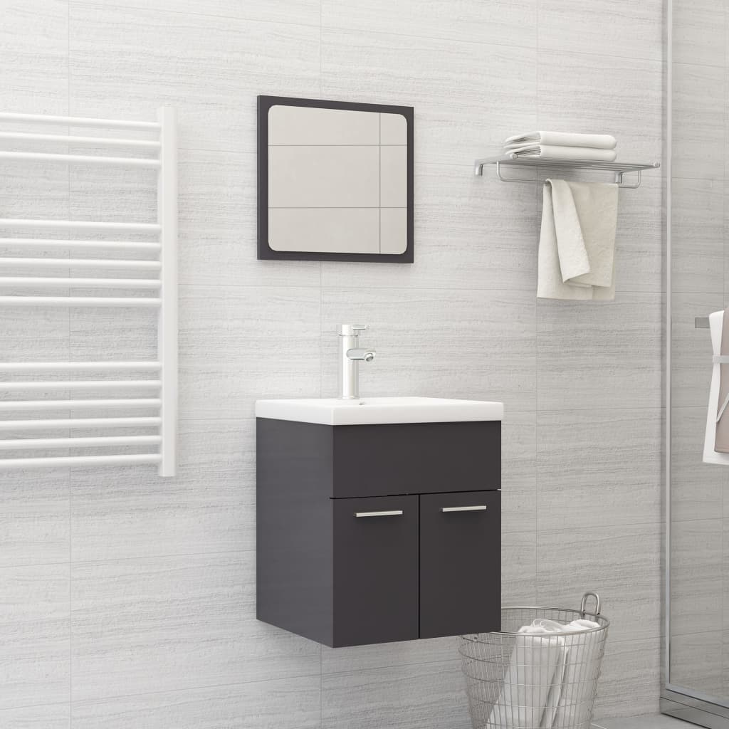 3 Piece Bathroom Furniture Set Engineered Wood