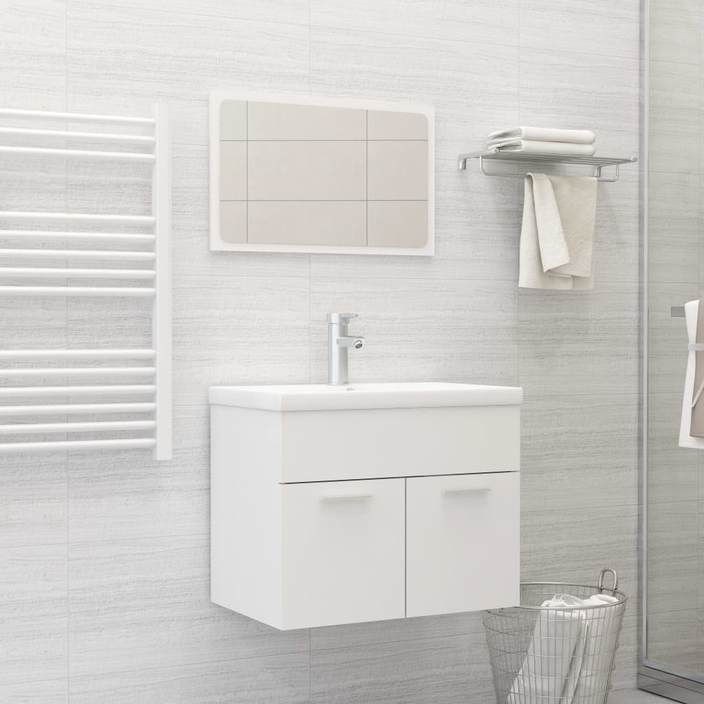 3 Piece Bathroom Furniture Set Engineered Wood