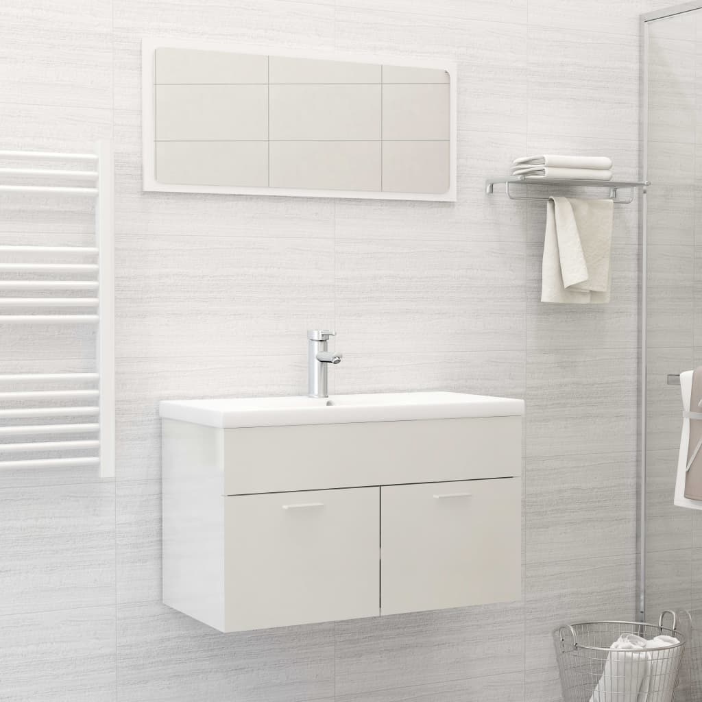 3 Piece Bathroom Furniture Set Engineered Wood