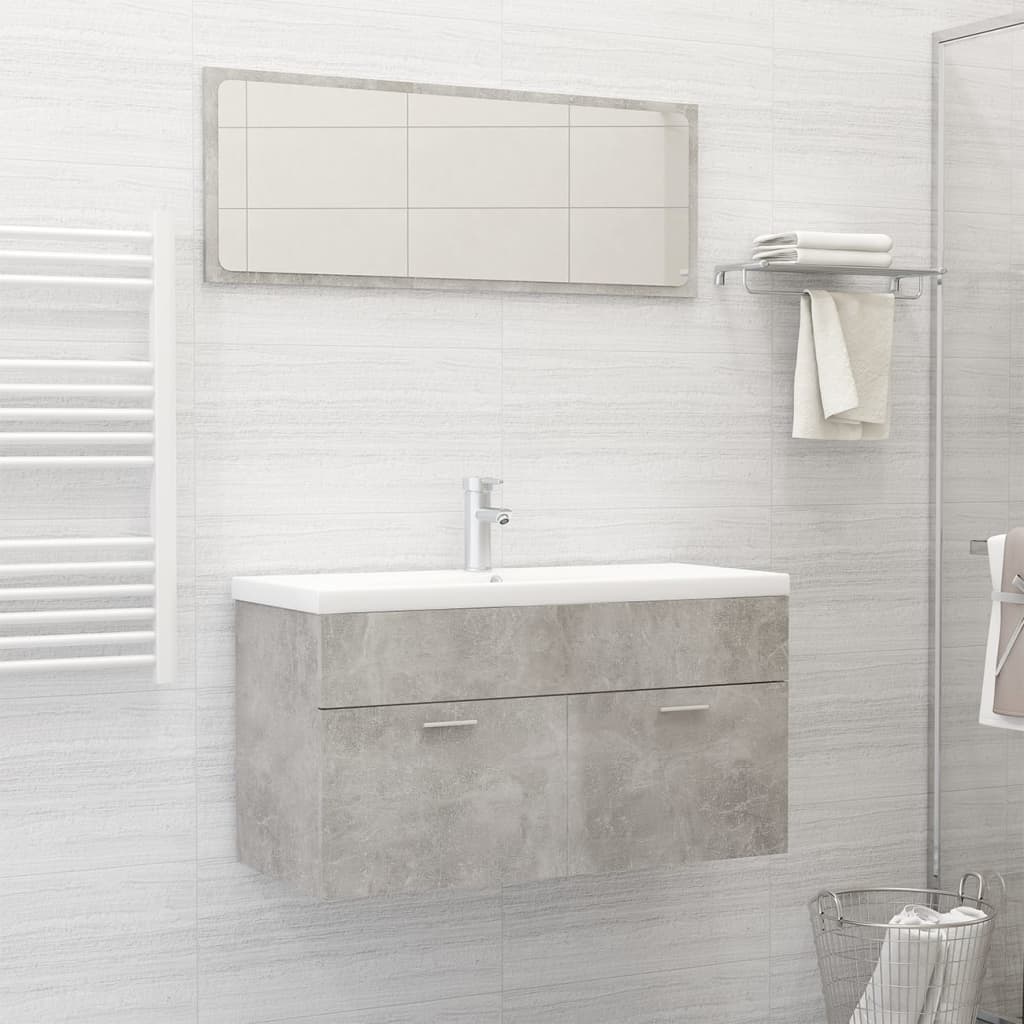 3 Piece Bathroom Furniture Set Engineered Wood