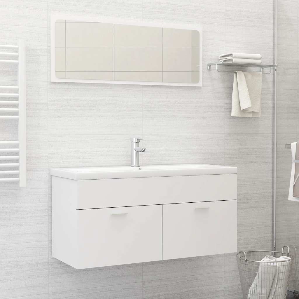 3 Piece Bathroom Furniture Set Engineered Wood