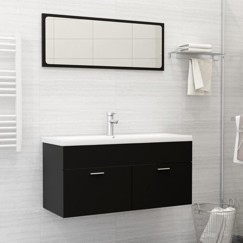 3 Piece Bathroom Furniture Set Engineered Wood