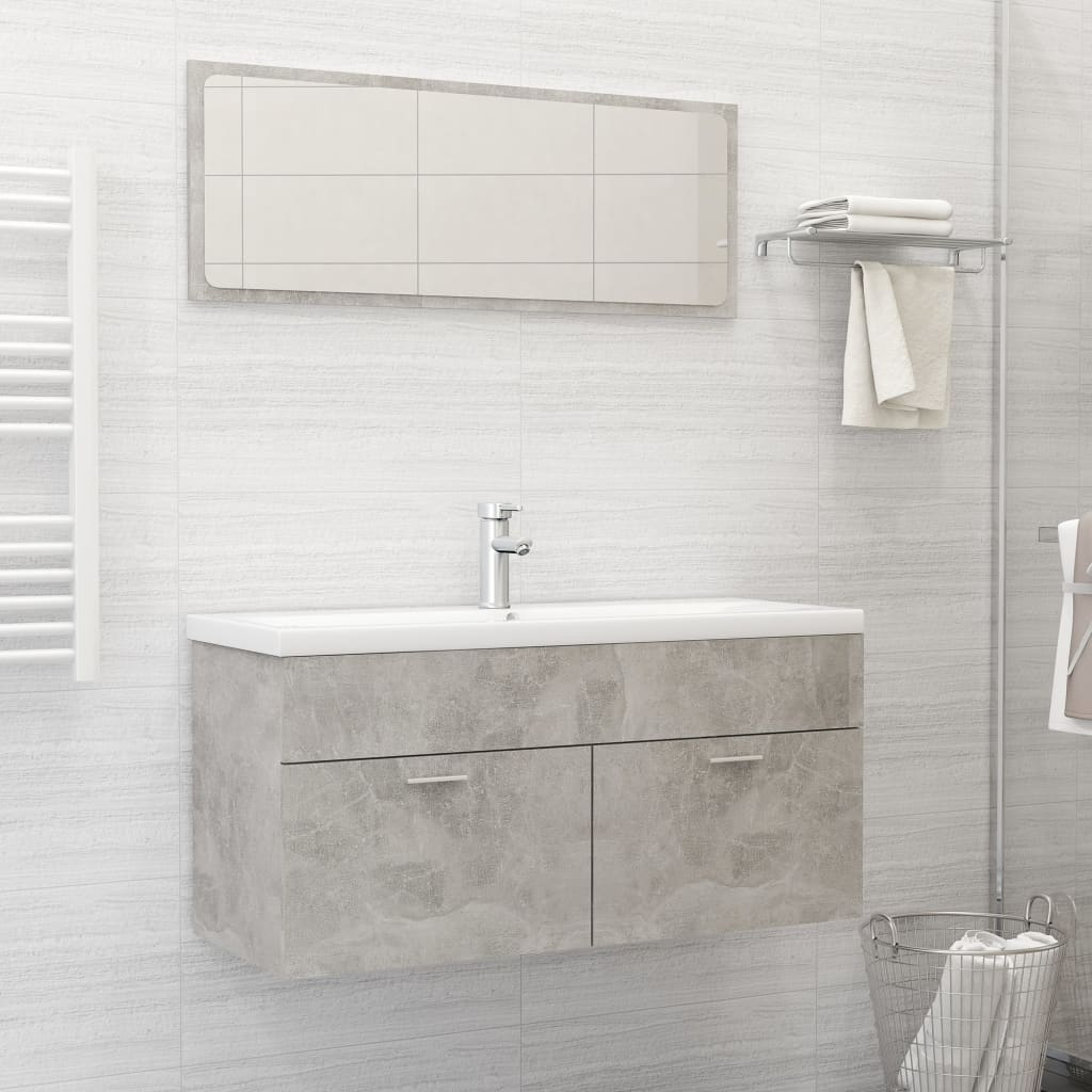 3 Piece Bathroom Furniture Set Engineered Wood