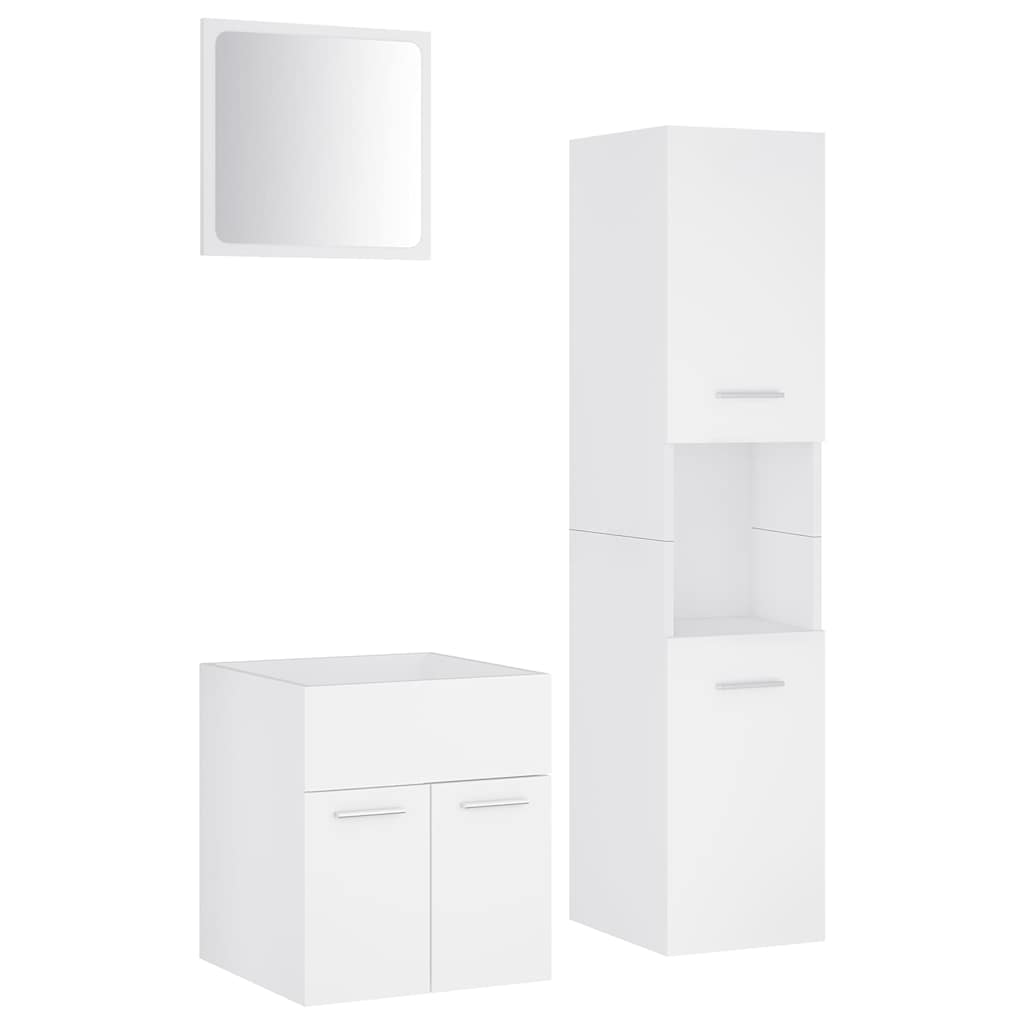 Bathroom Furniture Set 3 Pcs Engineered Wood 1