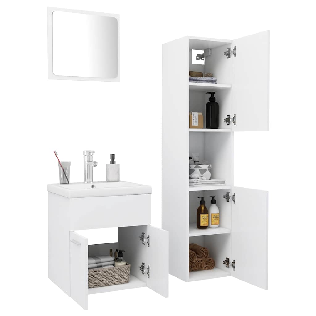 Bathroom Furniture Set 3 Pcs Engineered Wood 1