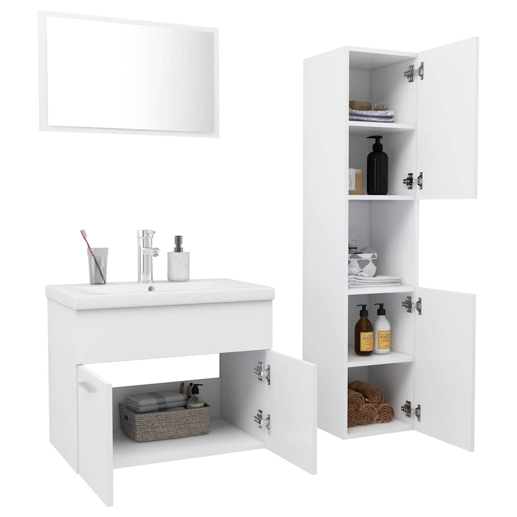 Bathroom Furniture Set 3 Pcs Engineered Wood 1