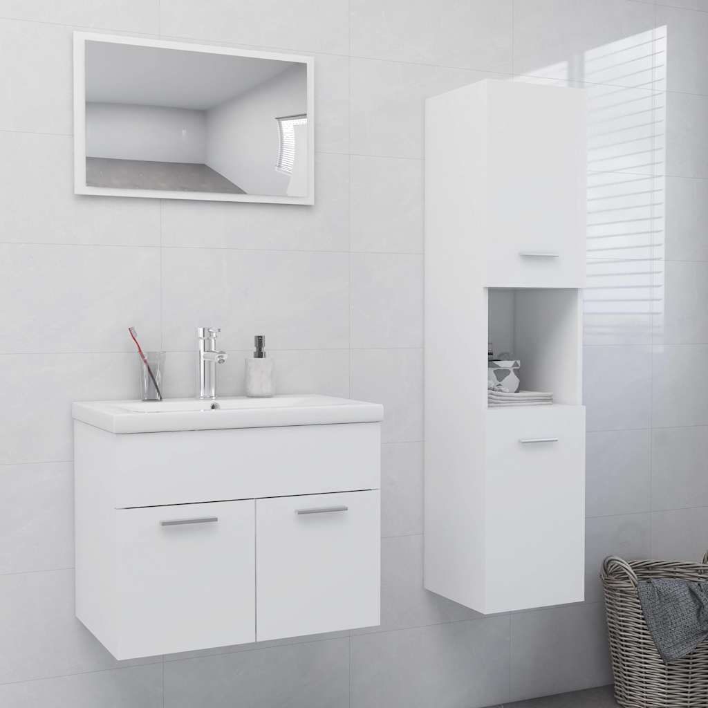 Bathroom Furniture Set 3 Pcs Engineered Wood 1