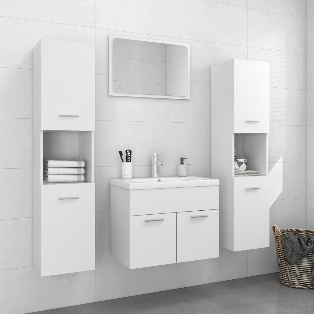 Bathroom Furniture Set 4 Pcs Engineered Wood