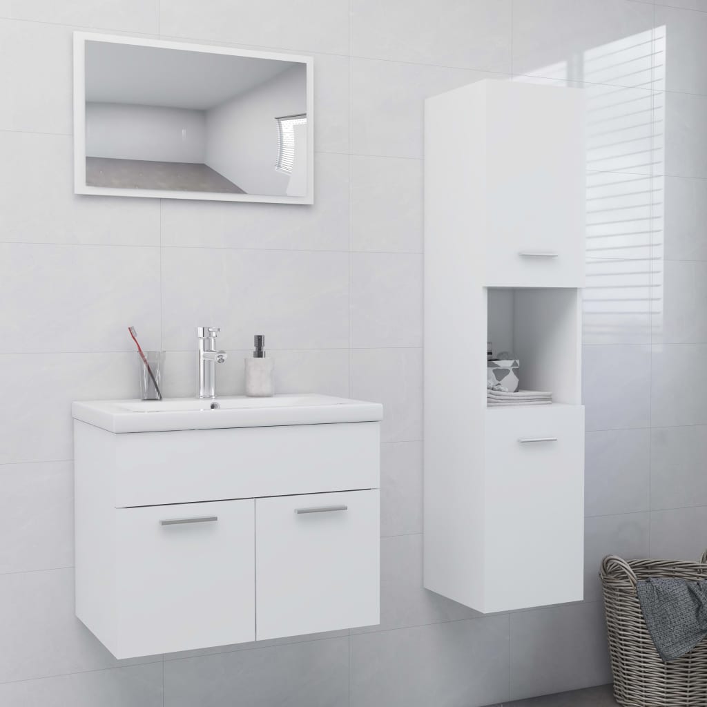4 Piece Bathroom Furniture Set Engineered Wood