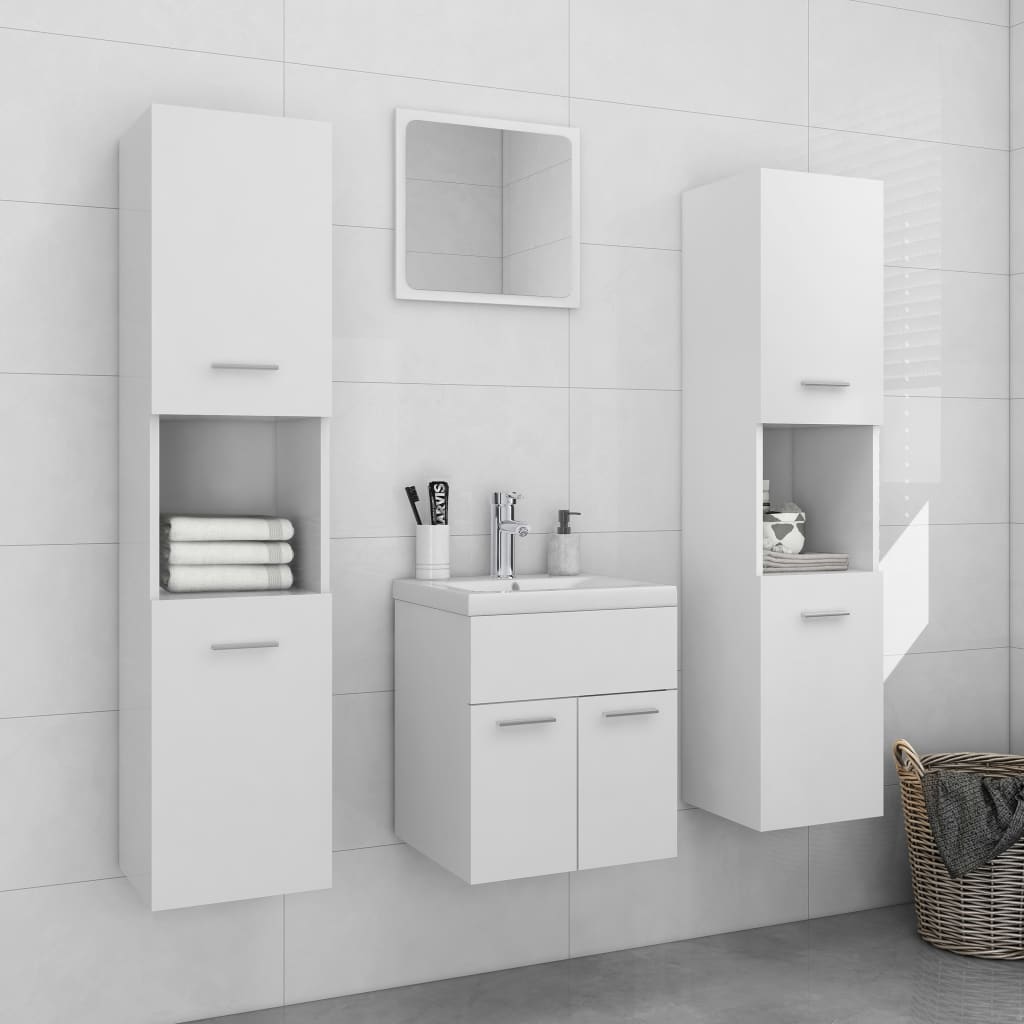 5 Piece Bathroom Furniture Set Engineered Wood