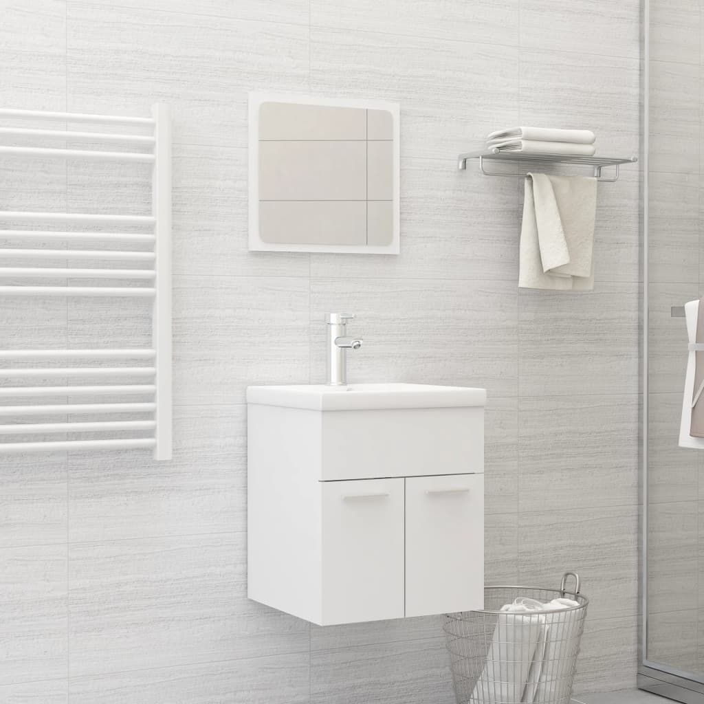 Bathroom Furniture Set 3 Pcs Engineered Wood