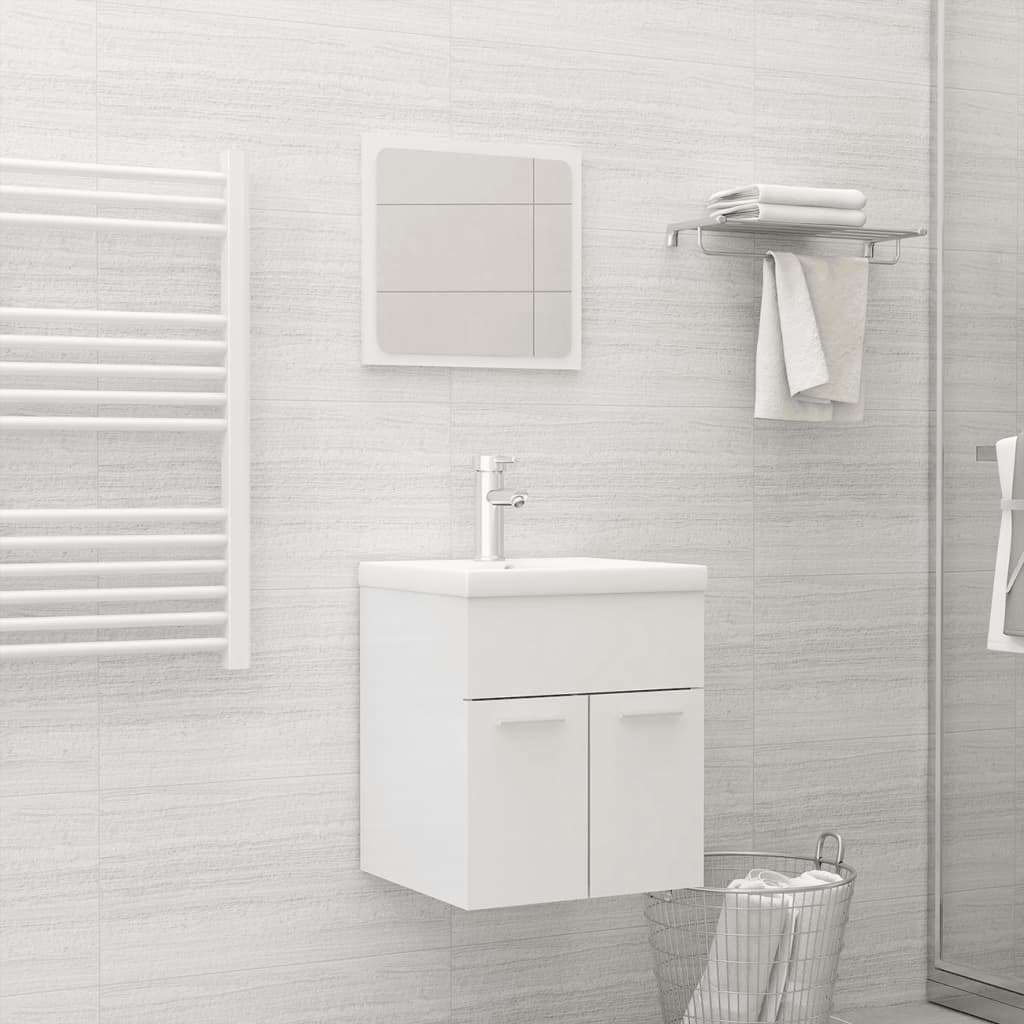 Bathroom Furniture Set 3 Pcs Engineered Wood