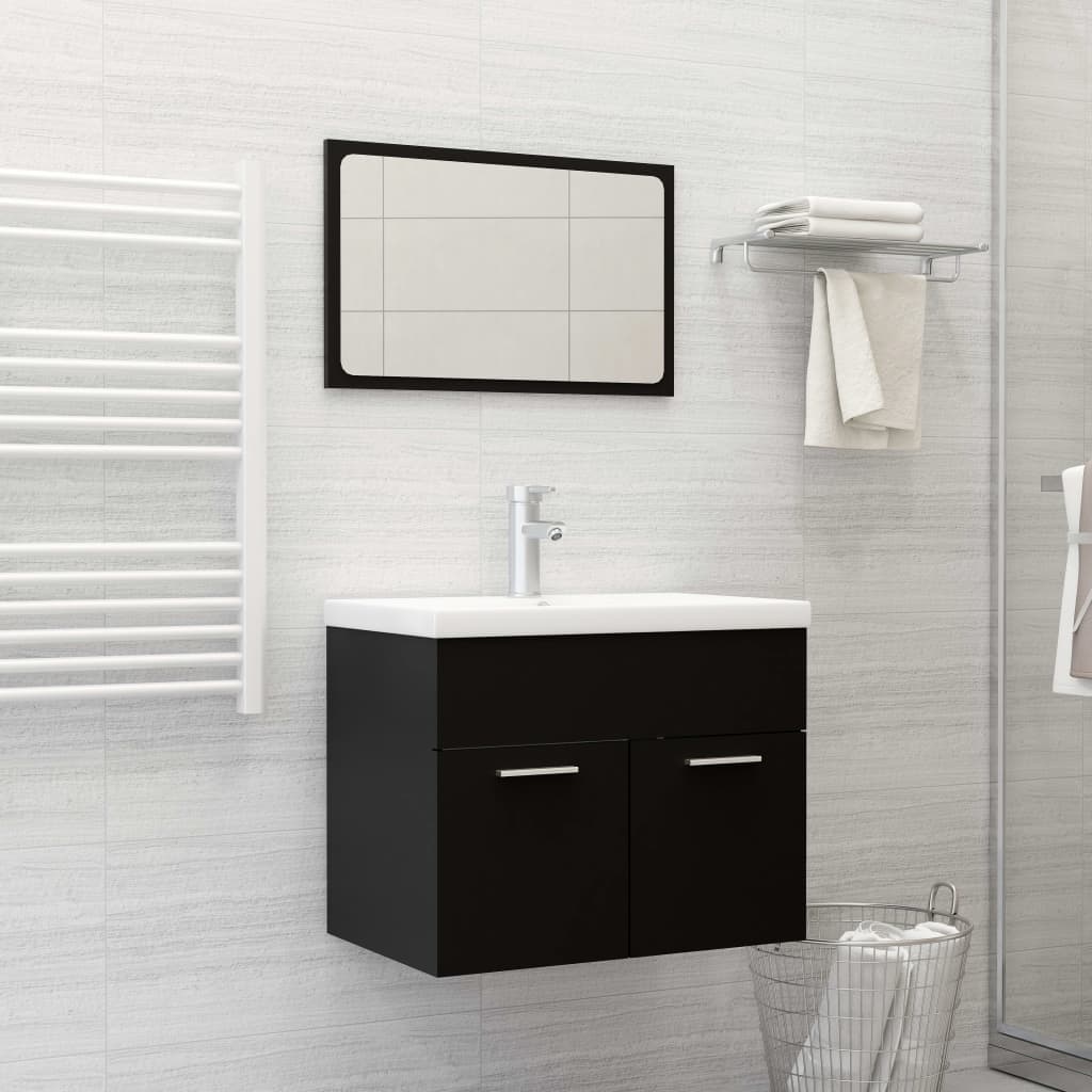 Bathroom Furniture Set 3 Pcs Engineered Wood