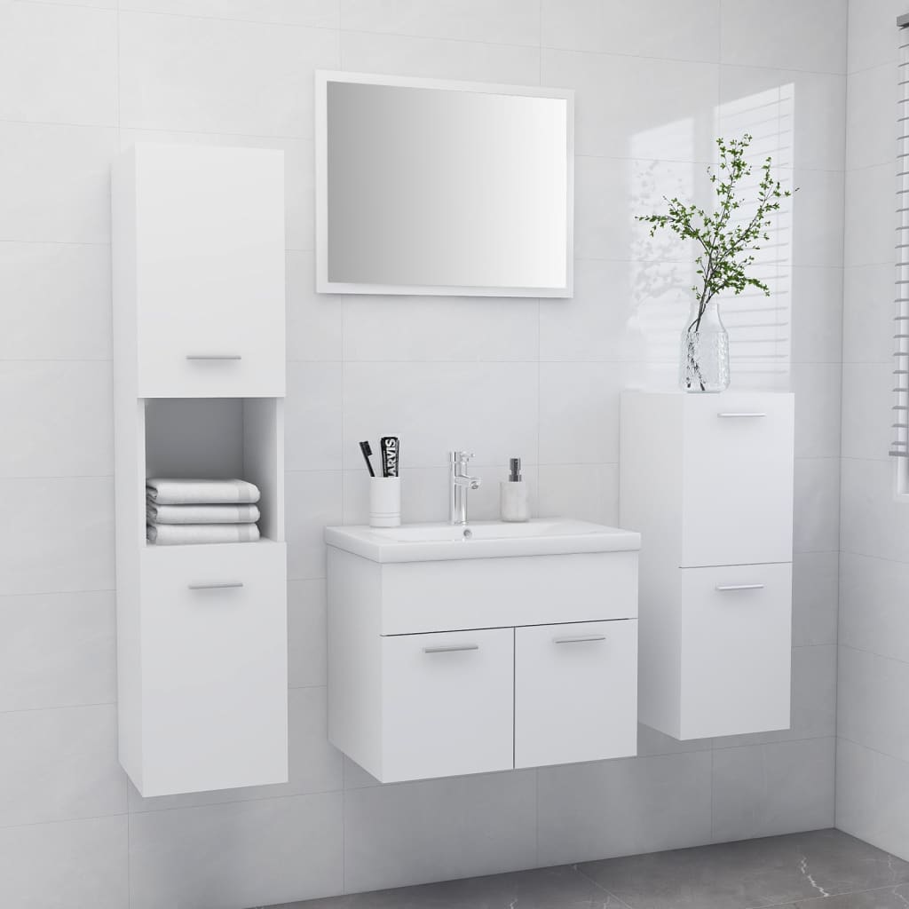 Bathroom Furniture Set 4 Pcs Engineered Wood