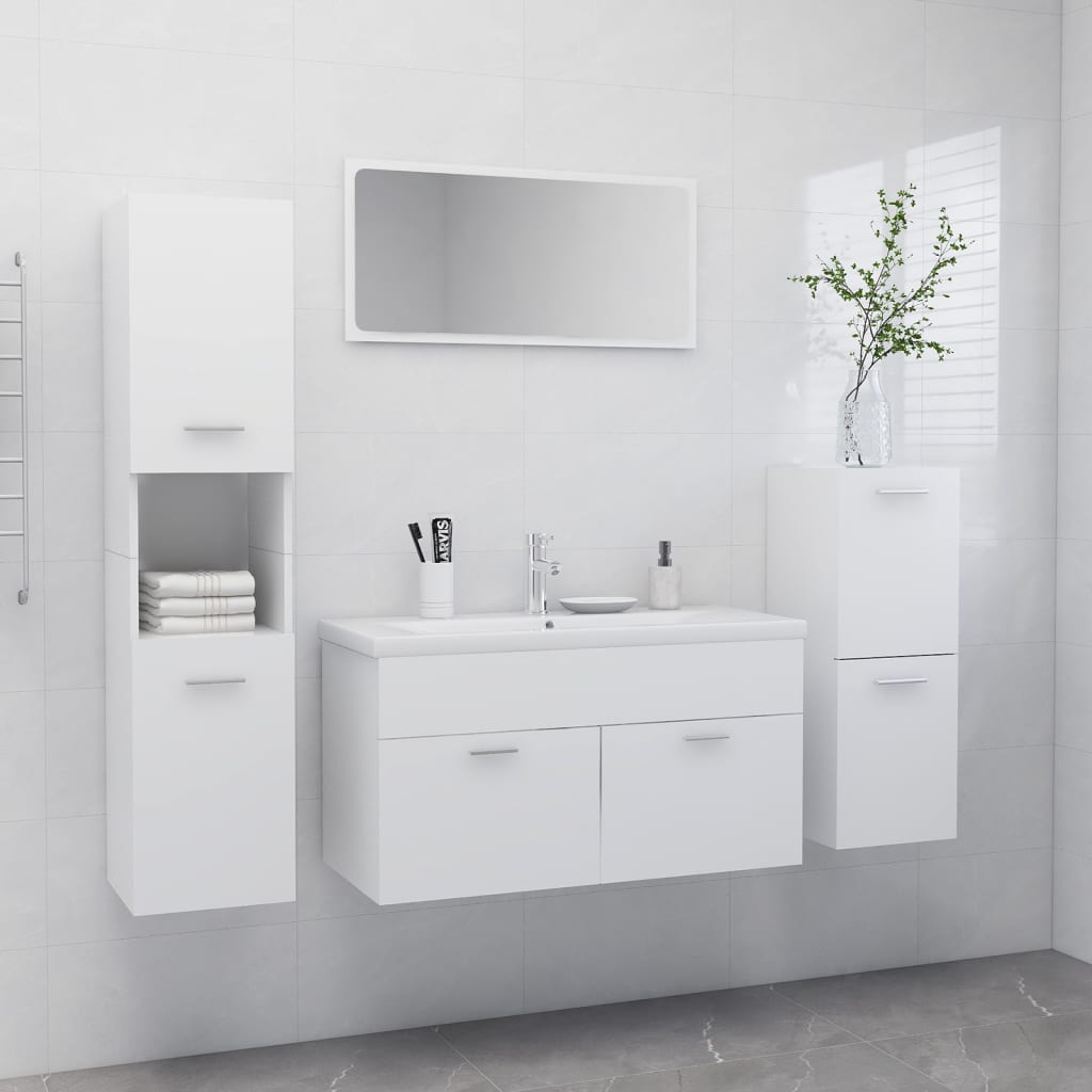 Bathroom Furniture Set 4 Pcs Engineered Wood