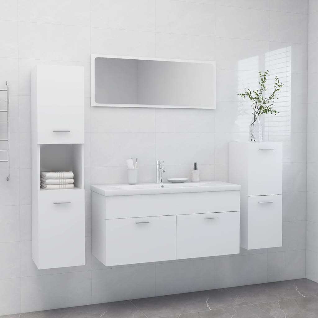 Bathroom Furniture Set 4 Pcs Engineered Wood
