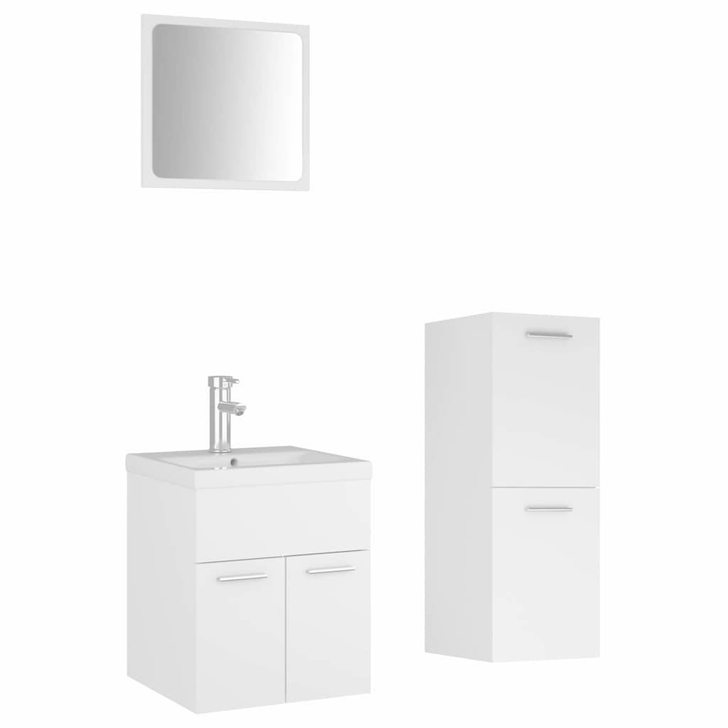 Bathroom Furniture Set 4 Pcs Engineered Wood white Black oak 41 x 38.5 x 46 cm 9