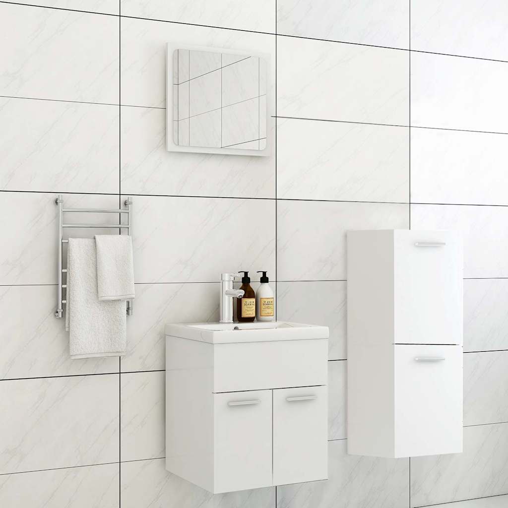 Bathroom Furniture Set 4 Pcs Engineered Wood white Black oak 41 x 38.5 x 46 cm 9