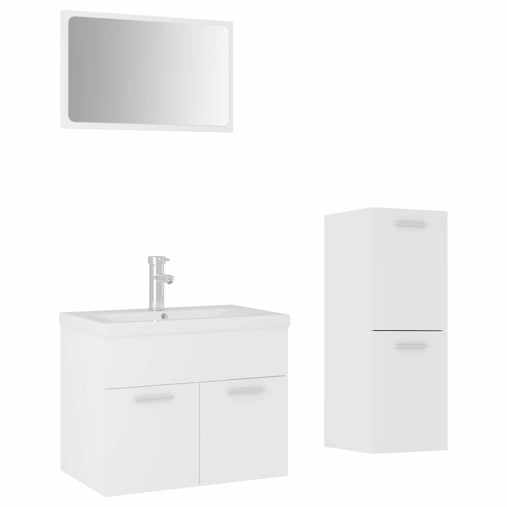 Bathroom Furniture Set 4 Pcs Engineered Wood white Black oak 41 x 38.5 x 46 cm 9