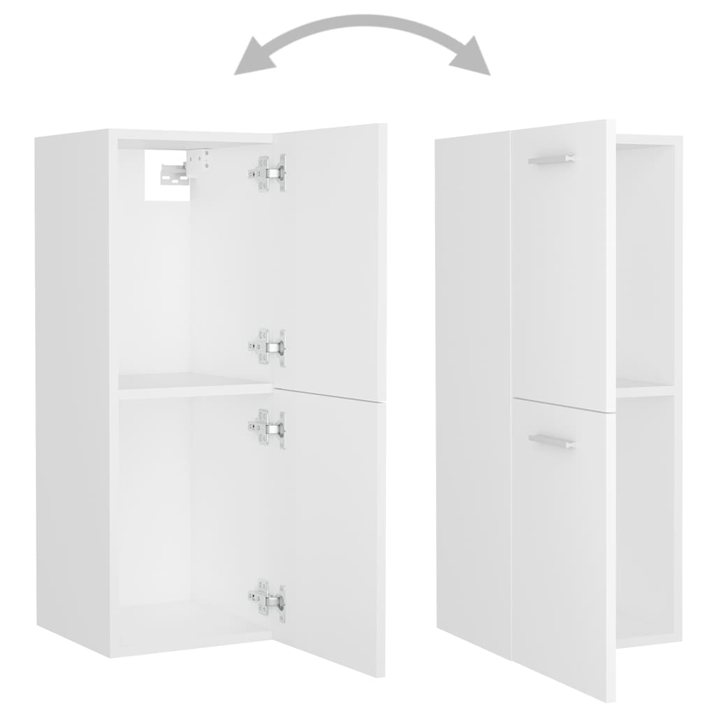 Bathroom Furniture Set 4 Pcs Engineered Wood white Black oak 41 x 38.5 x 46 cm 9