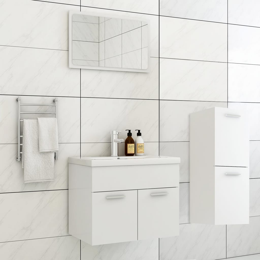 Bathroom Furniture Set 4 Pcs Engineered Wood