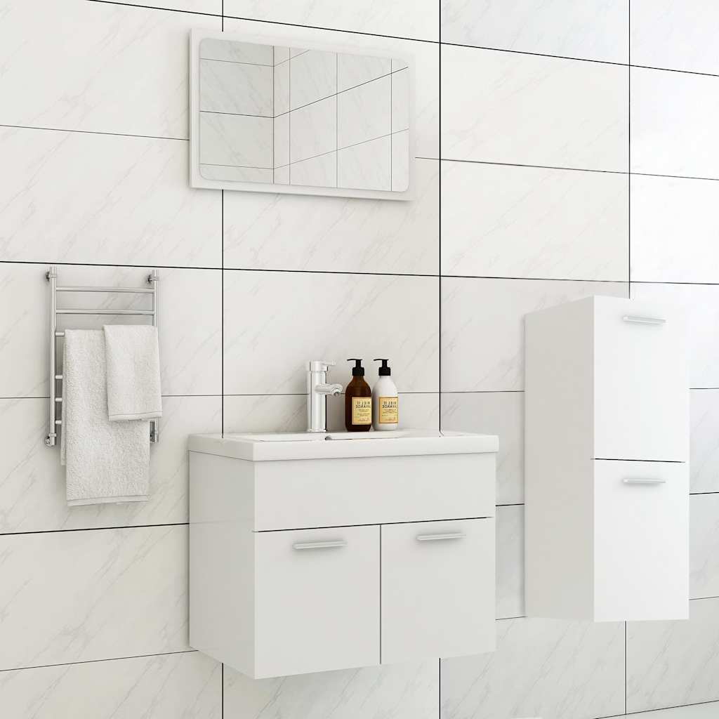 Bathroom Furniture Set 4 Pcs Engineered Wood white Black oak 41 x 38.5 x 46 cm 9