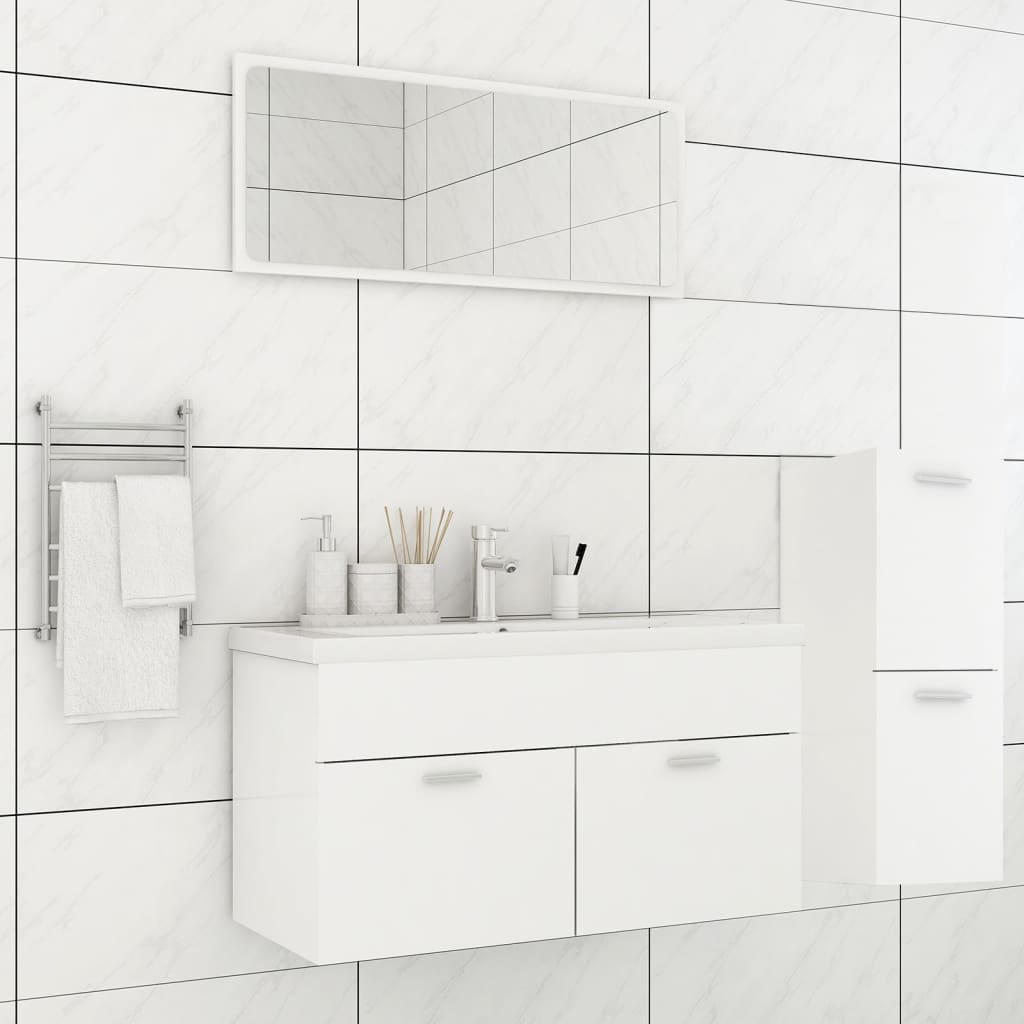 Bathroom Furniture Set 4 Pcs Engineered Wood