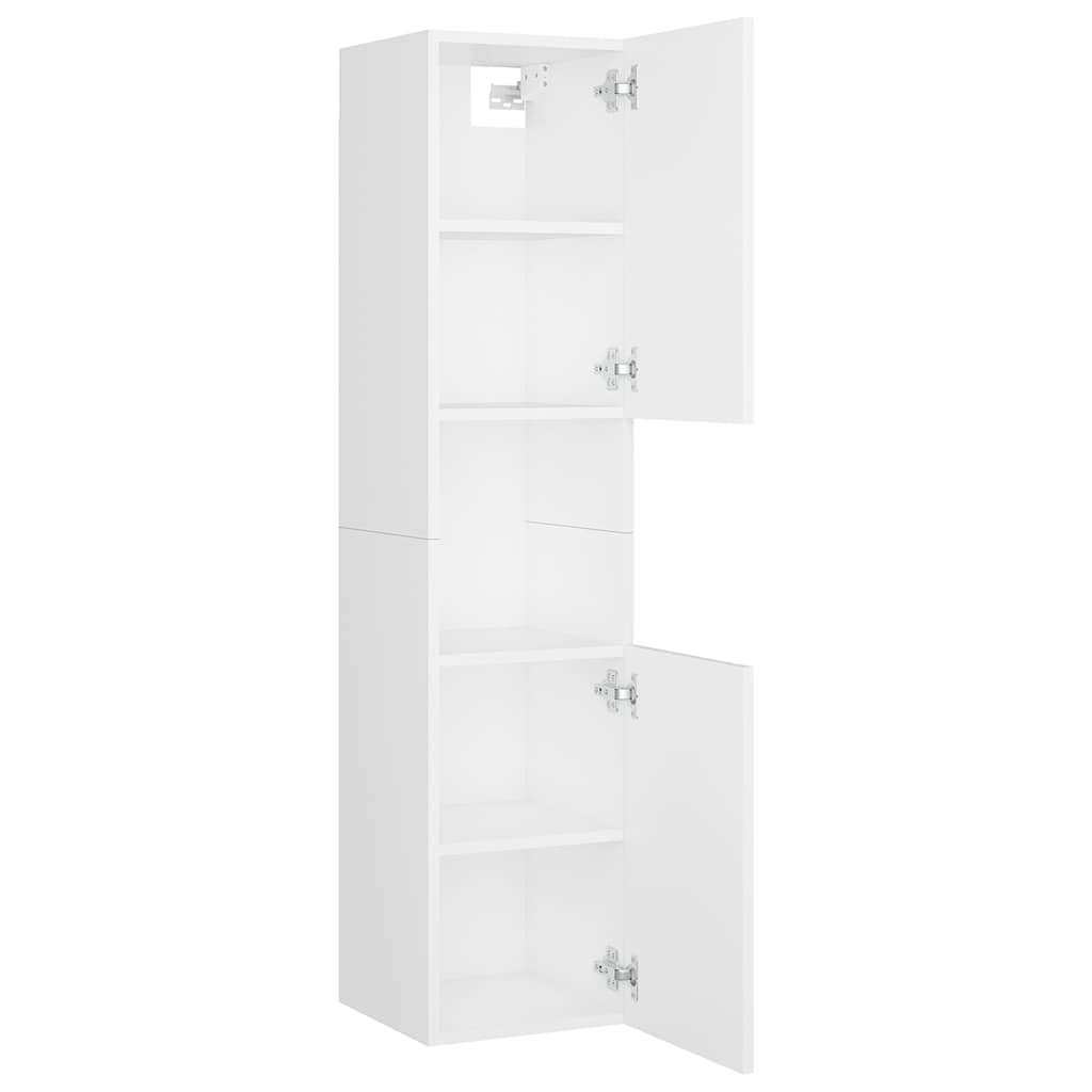 Bathroom Furniture Set 4 Pcs Engineered Wood White Old Wood Black Oak 30 Cm Whit