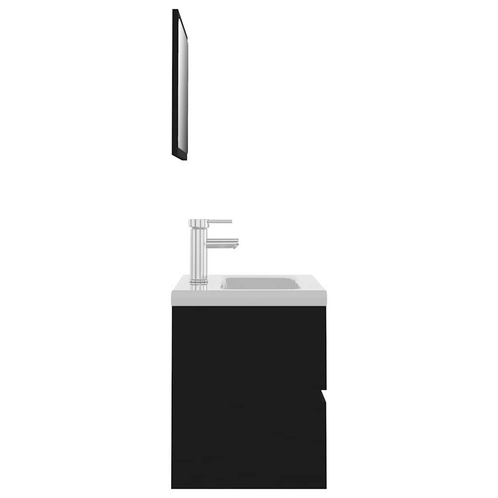 Bathroom Furniture Set Smoked Oak Faucet 41X38.5X45Cm Grey Sonoma Black White 80
