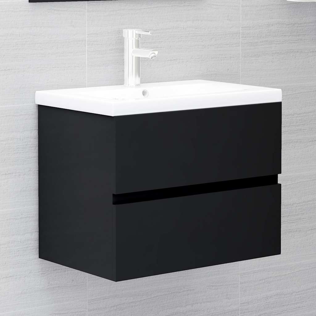 Bathroom Furniture Set Smoked Oak Faucet 41X38.5X45Cm Grey Sonoma Black White 80