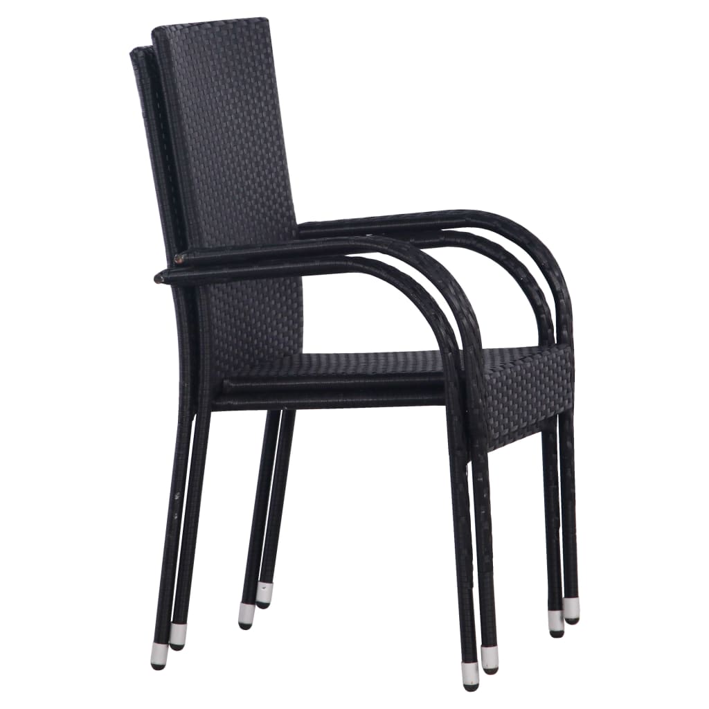 Dining Set | | Polyethylene Rattan, Powder-Coated Steel, Glass