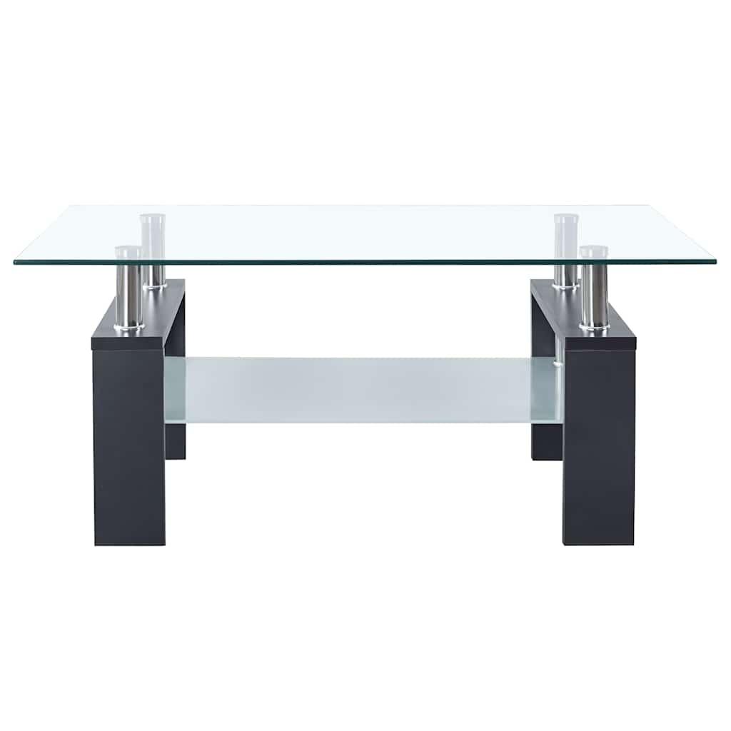 Coffee Table And Transparent 95X55X40 Cm Tempered Glass