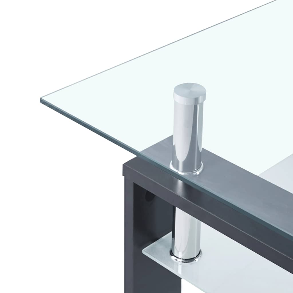 Coffee Table And Transparent 95X55X40 Cm Tempered Glass
