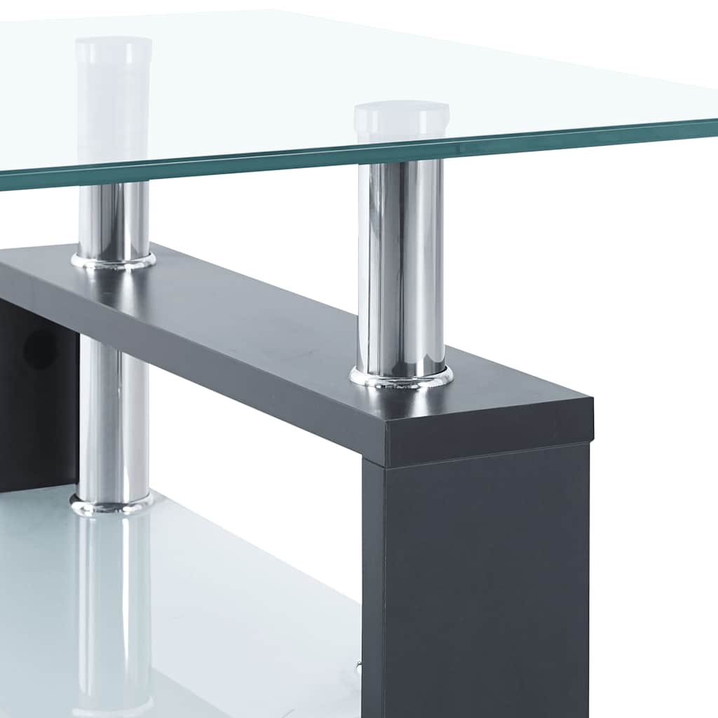 Coffee Table And Transparent 95X55X40 Cm Tempered Glass