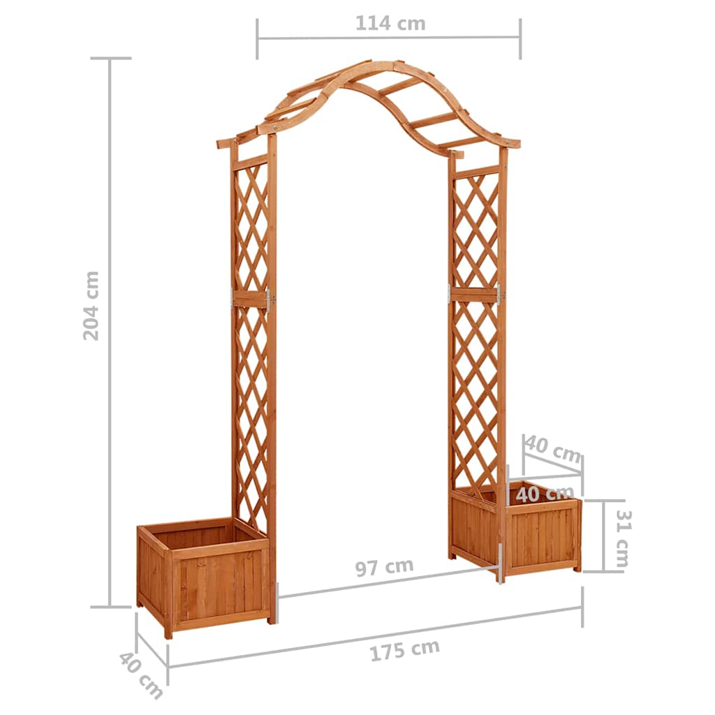 Garden Arches Trellises Arbours & Pergolas Pergola Planter Solid Firwood grey 17