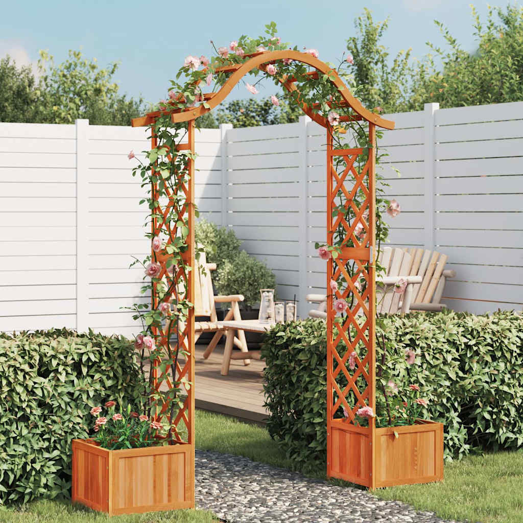 Garden Arches Trellises Arbours & Pergolas Pergola Planter Solid Firwood grey 17