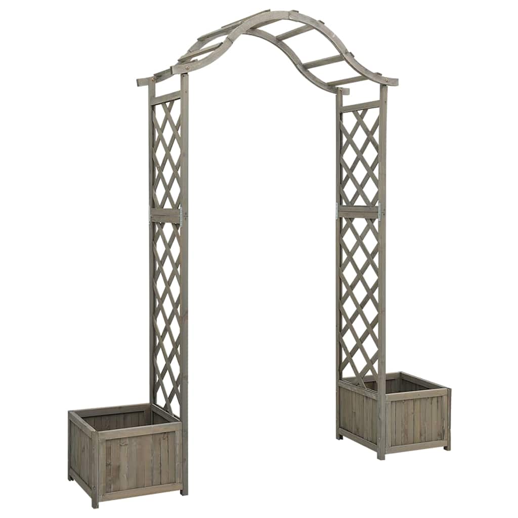 Garden Arches Trellises Arbours & Pergolas Pergola Planter Solid Firwood grey 17