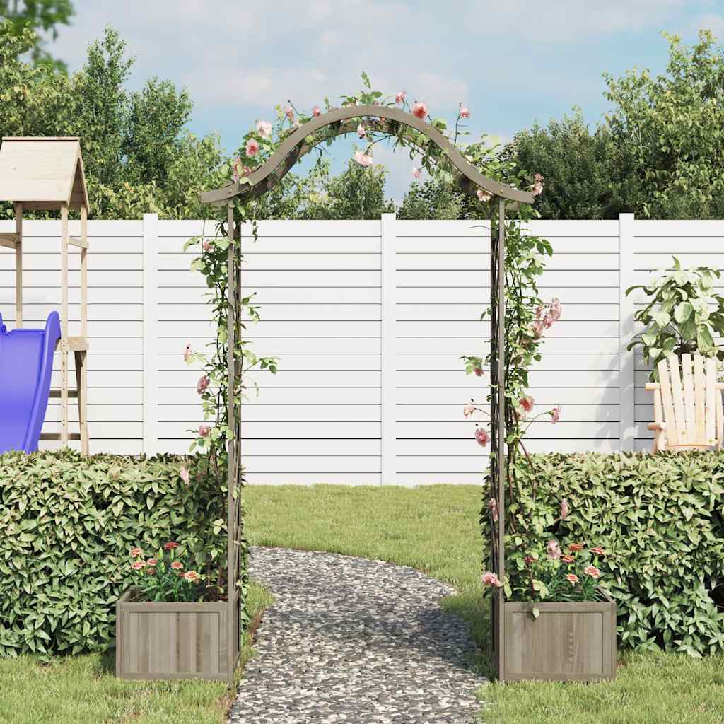 Garden Arches Trellises Arbours & Pergolas Pergola Planter Solid Firwood grey 17