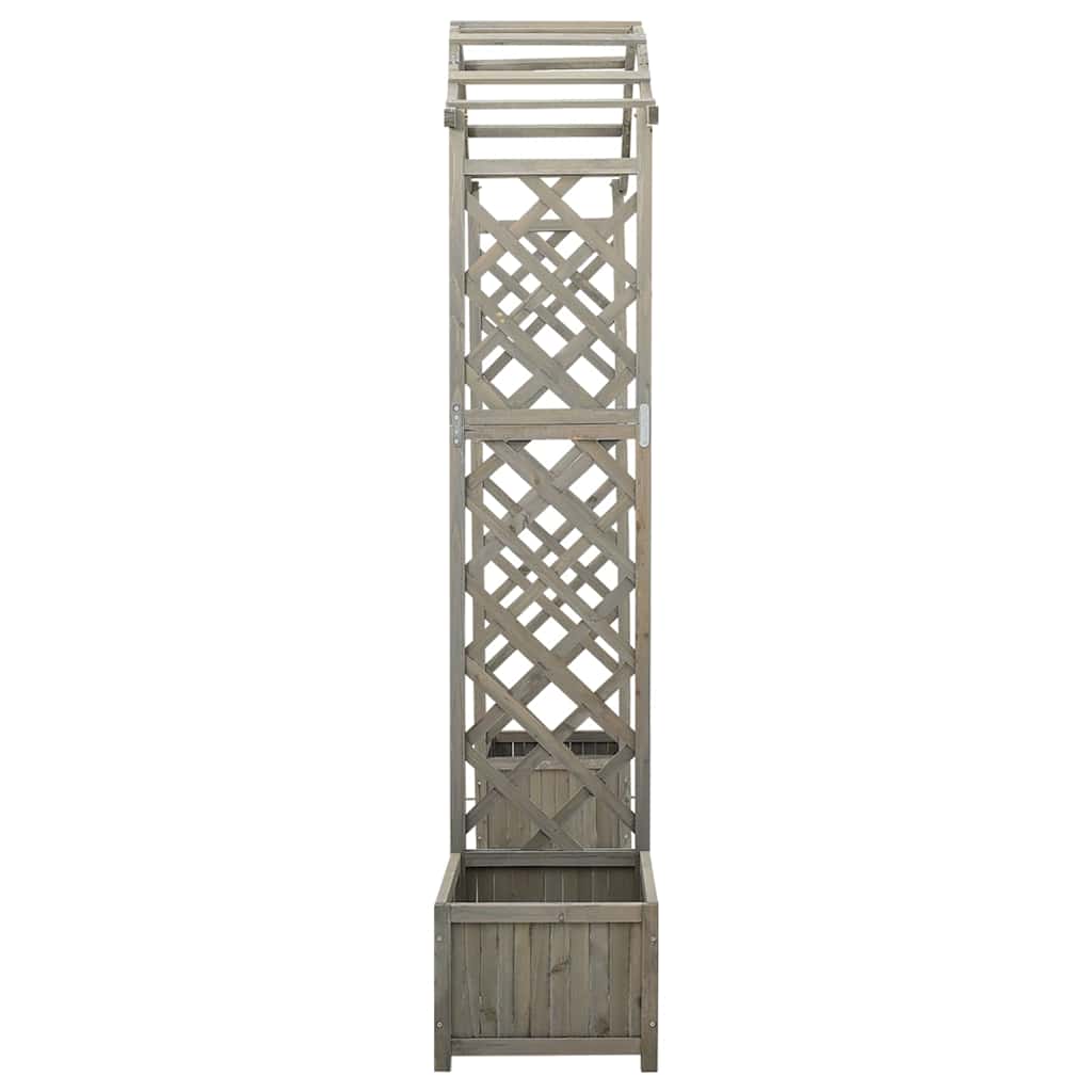 Garden Arches Trellises Arbours & Pergolas Pergola Planter Solid Firwood grey 17