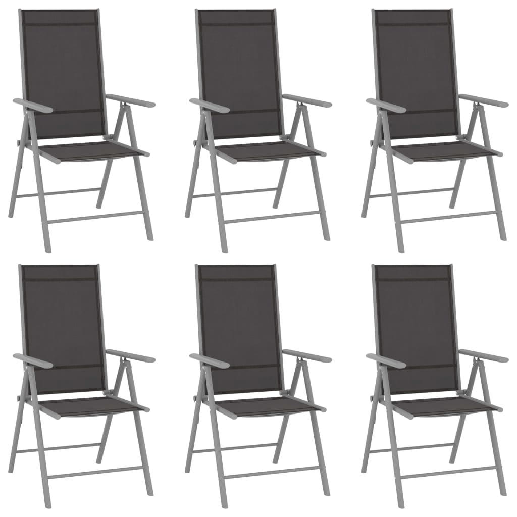 7 Piece Garden Dining Set Aluminium And Black