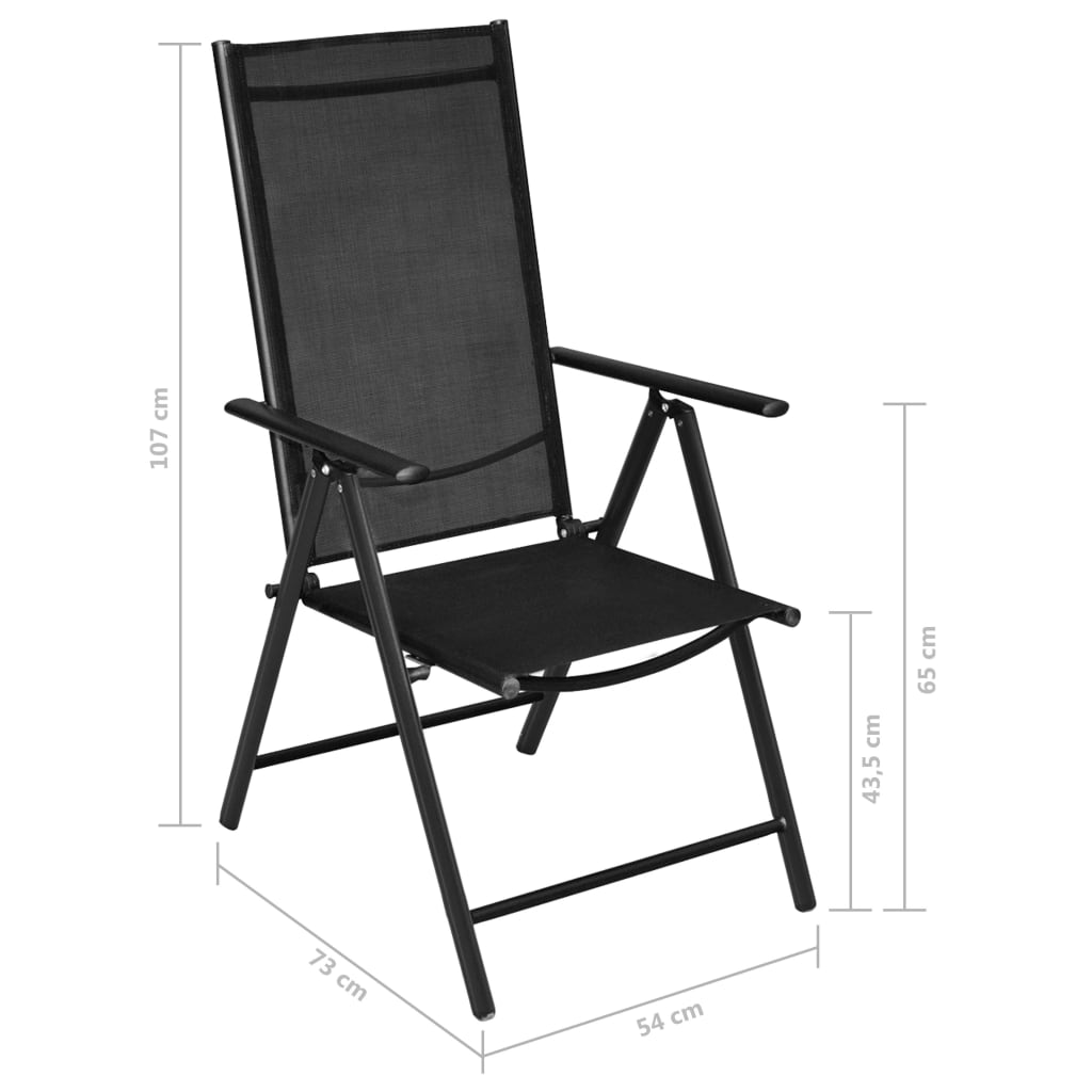 7 Piece Garden Dining Set Aluminium And Black