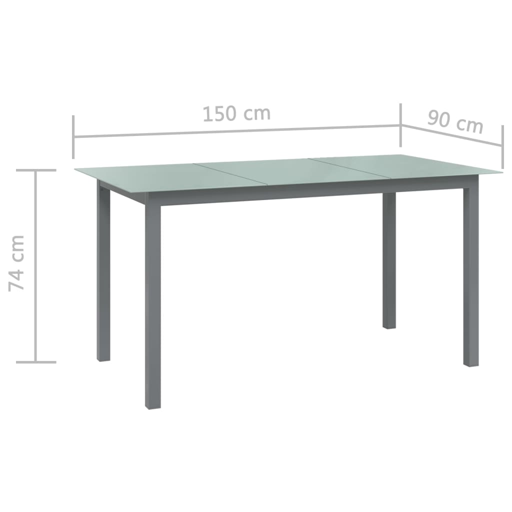 7 Piece Garden Dining Set Aluminium And Black