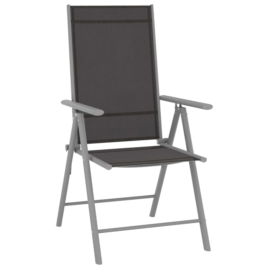 7 Piece Garden Dining Set Aluminium And Black