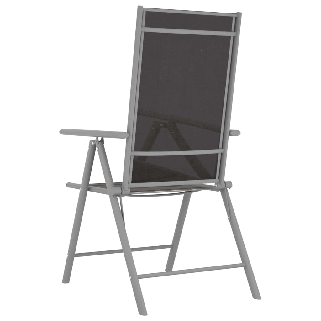 7 Piece Garden Dining Set Aluminium And Black